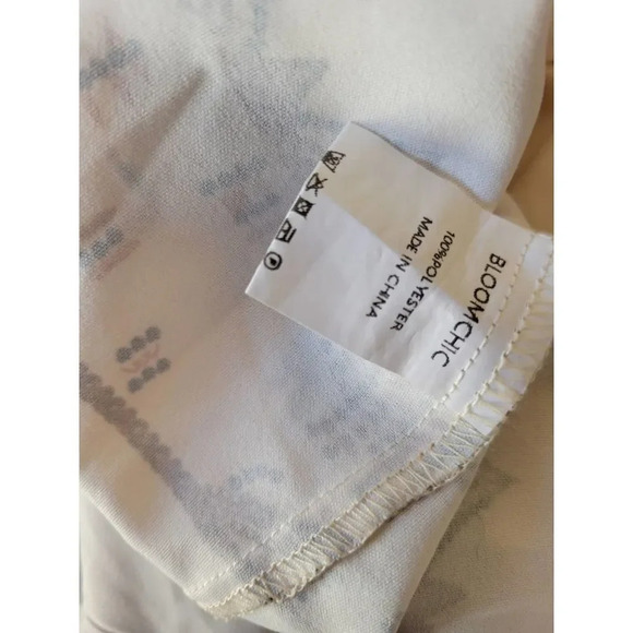 BloomChic women's cream boho printed elastic waistband blouse  - size 12 - Picture 5 of 7